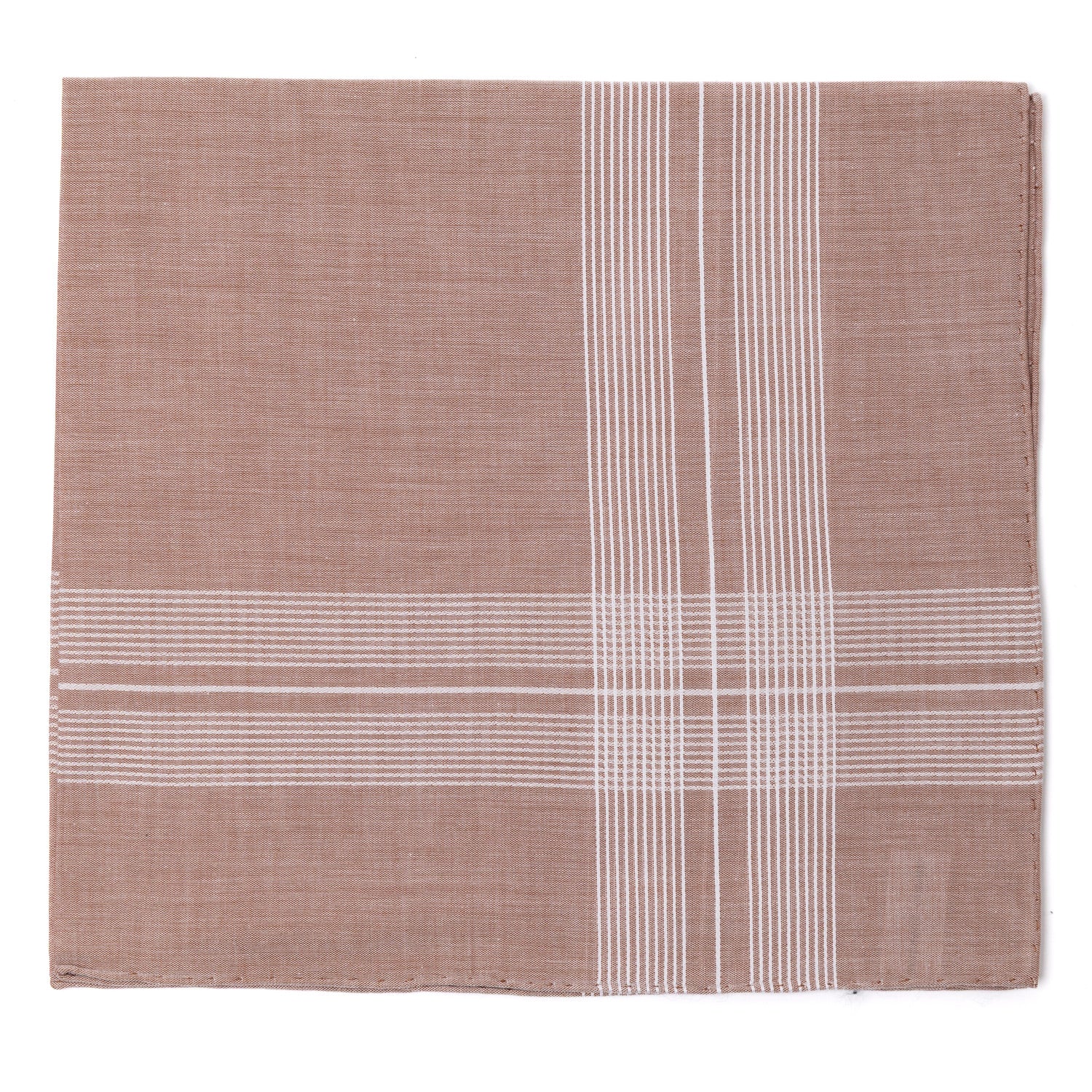 Patterned Handkerchief "Tabac 8059" made of fine Cotton - hand-rolled